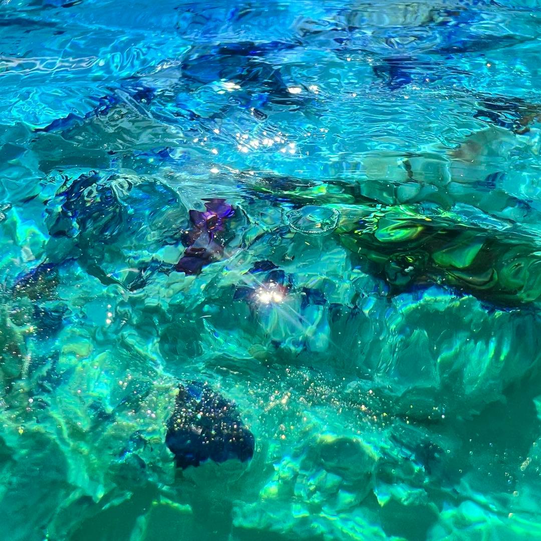 【波紋アート】Real Ocean／立体オブジェ／30cmプリズム×6cm