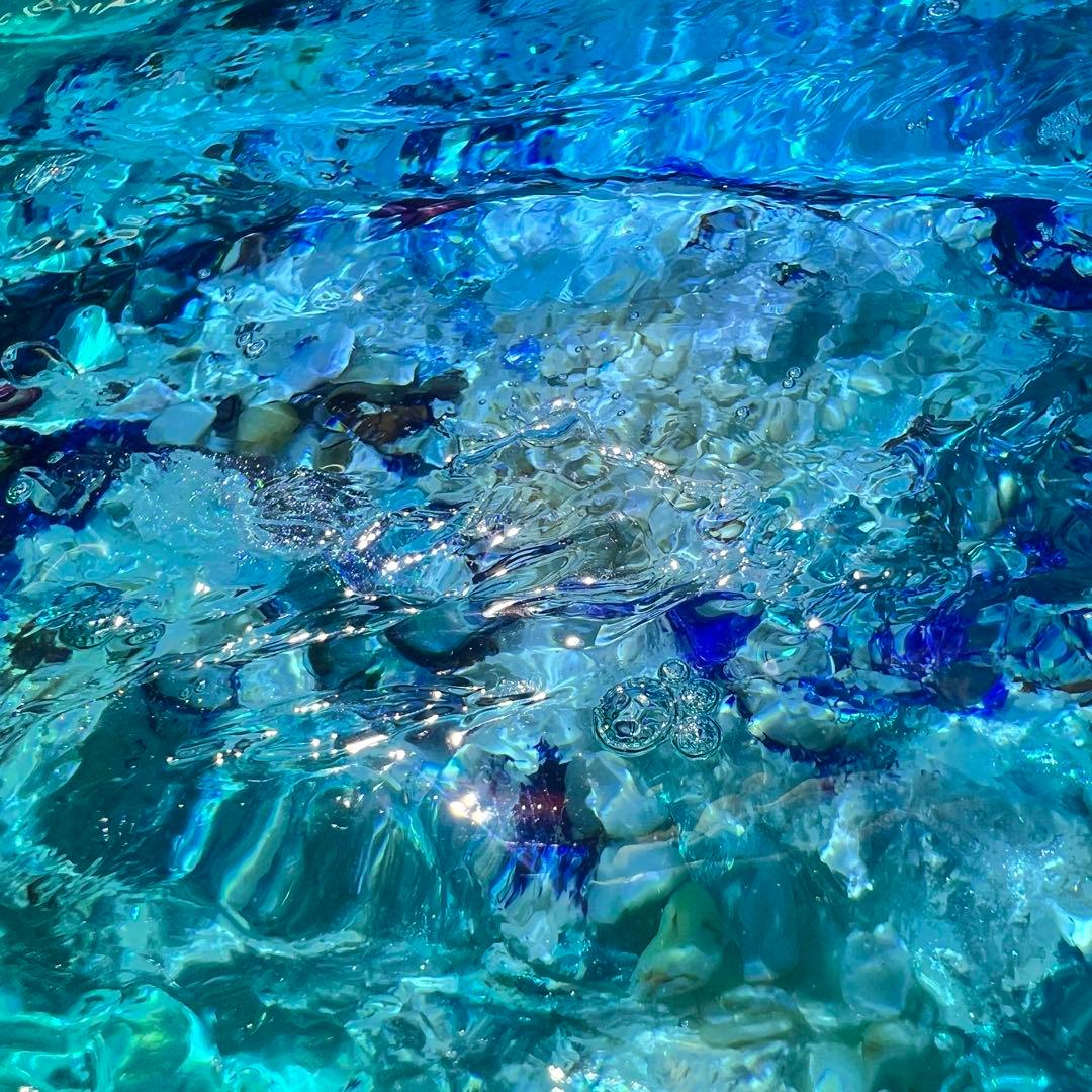 【波紋アート】Real Ocean／立体オブジェ／30cmプリズム×6cm