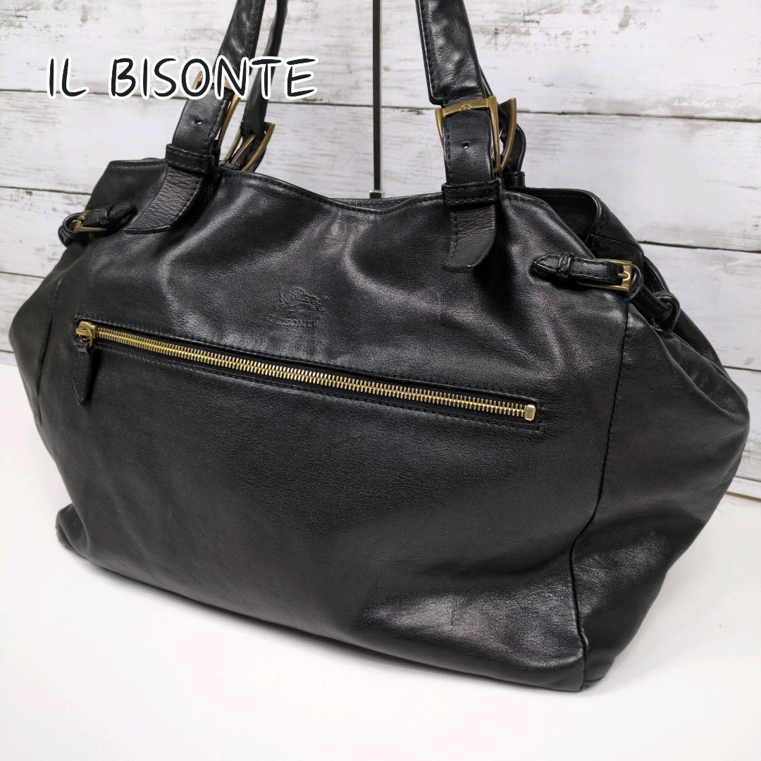 イルビゾンテ トートバッグ ハンドバッグ レザー ブラック 大きい 肩掛け