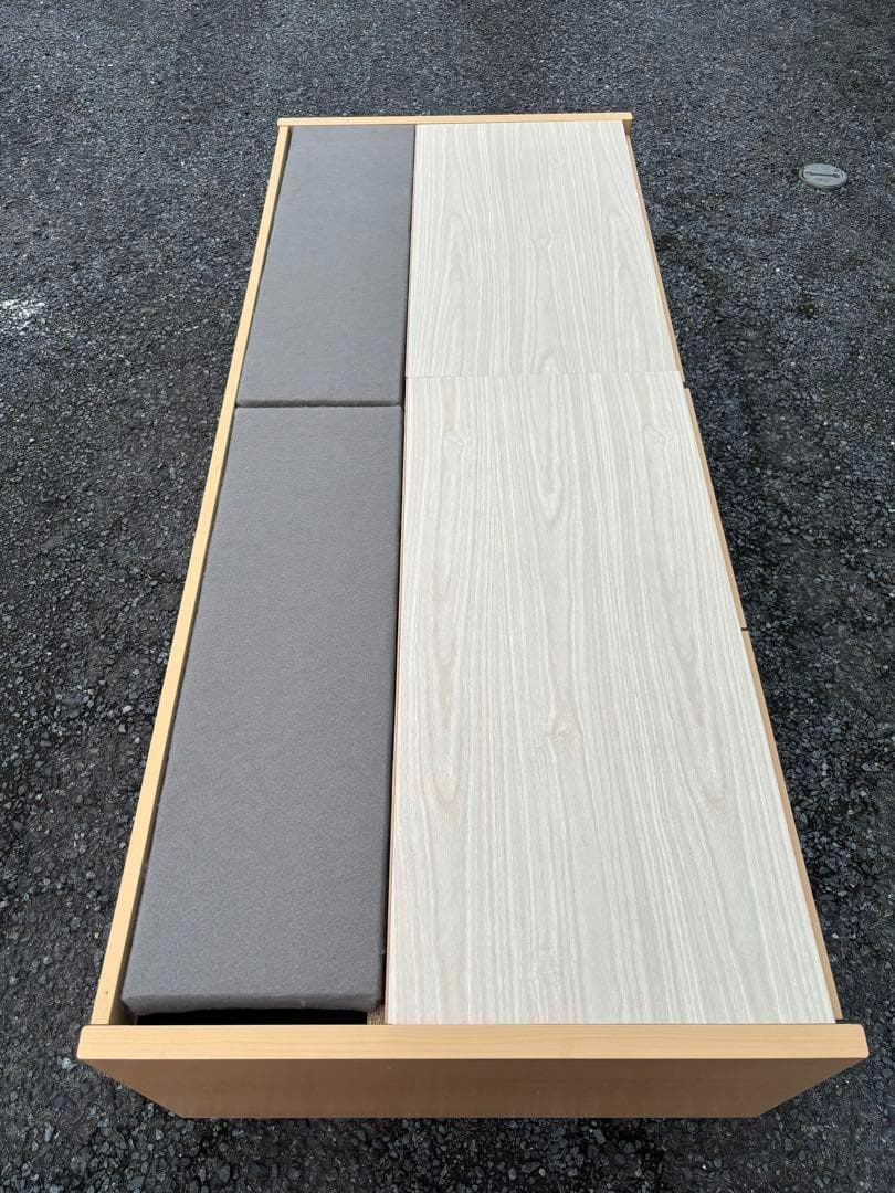 ②省スペースショートベッド ナチュラル 棚付き