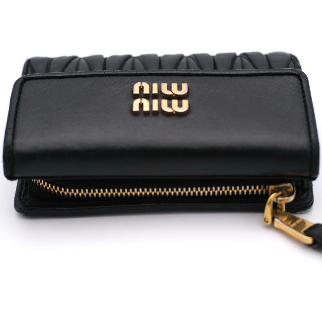 MIU MIU ミュウミュウ マテラッセ レザー 三つ折り財布 ブラック