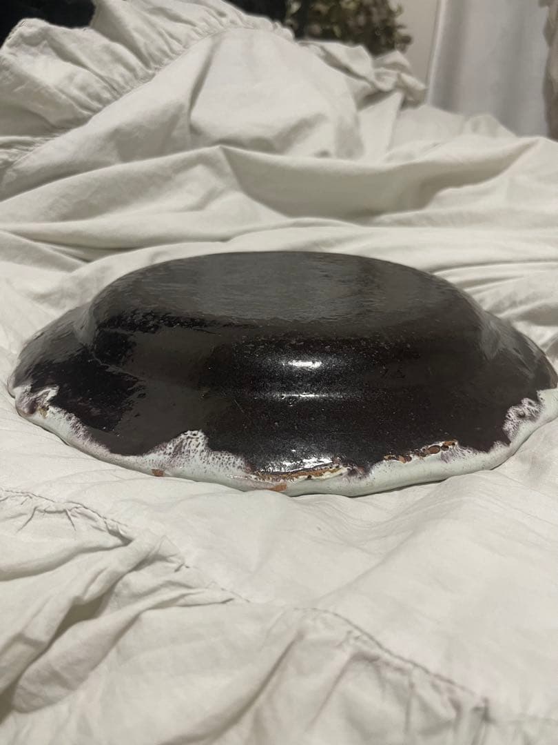 美品フランスアンティーク　キュノワール大皿　Cul Noir クレイユモントロー