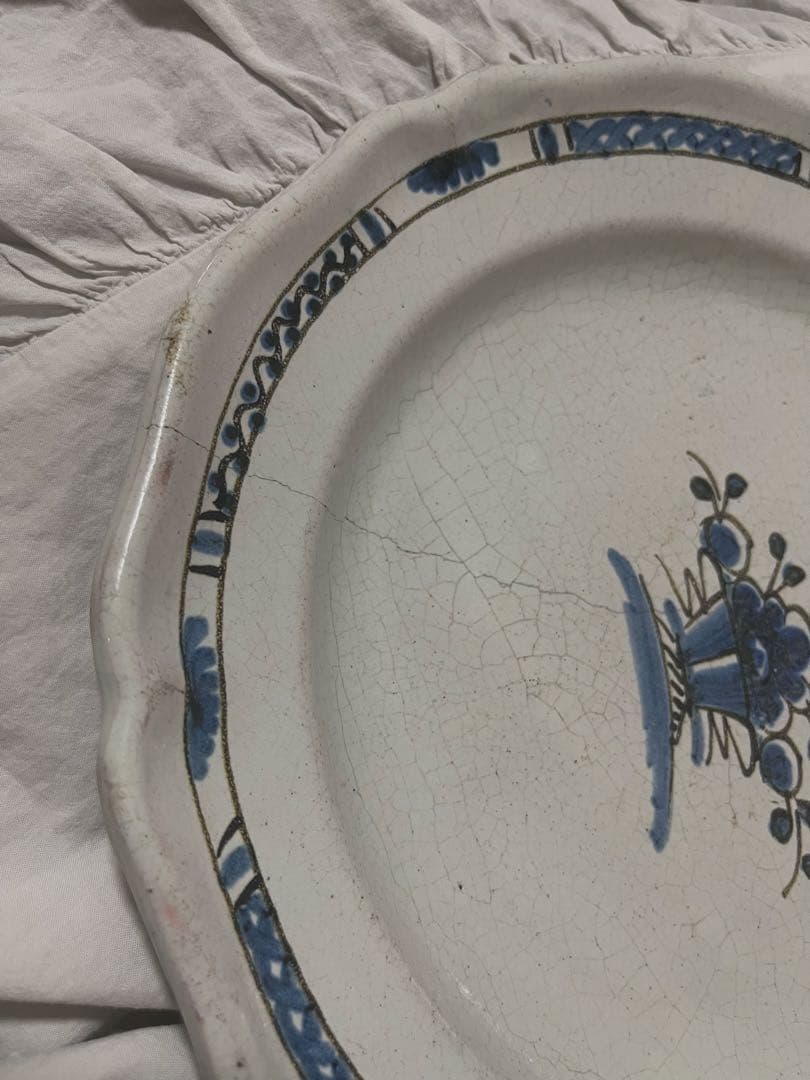 美品フランスアンティーク　キュノワール大皿　Cul Noir クレイユモントロー