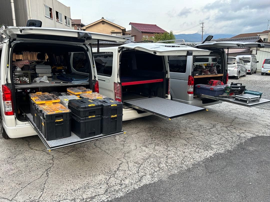 ゆのじ　ハイエーススライドフロア　150棚板、引手ポール　送料込み