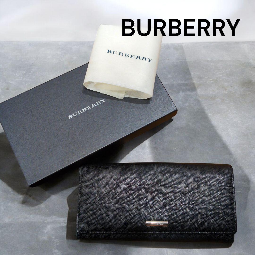 美品 BURBERRY バーバリー 長財布 ノバチェック 黒 ブラック 箱付き