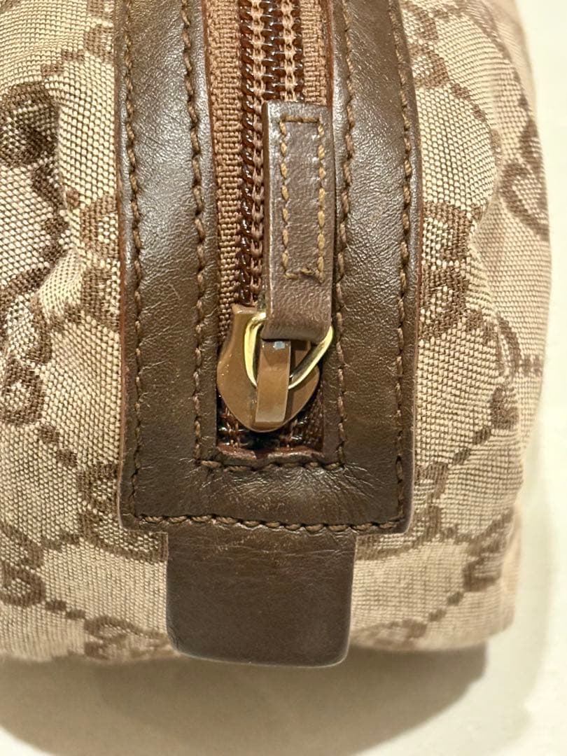 GUCCI GGキャンバスポーチ ピンクベージュ/ブラウン