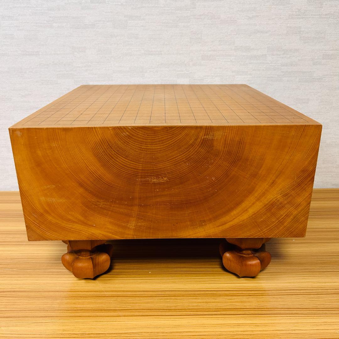 【本榧】脚付碁盤 板目 木裏 囲碁 ヘソ有り 19路盤 6寸