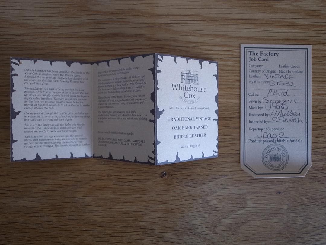 ホワイトハウスコックス ヴィンテージブライドルレザー 2つ折り財布