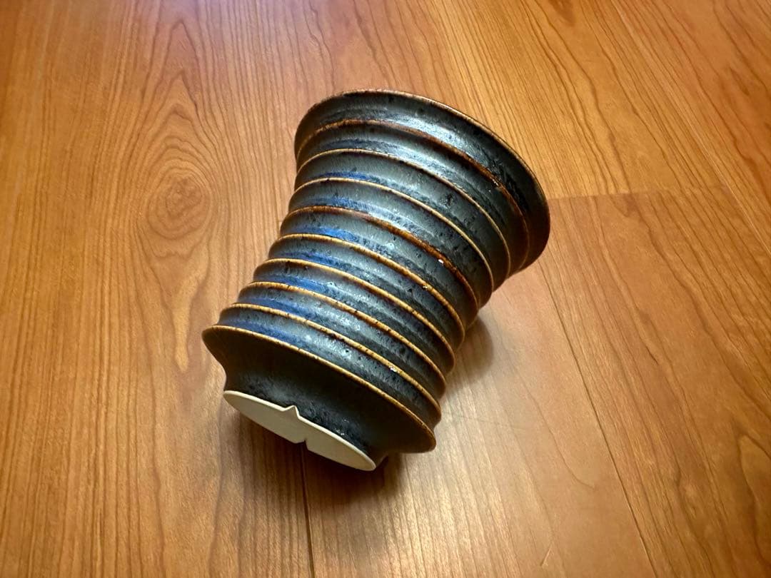 【新品】中川智治 植木鉢 マンガン釉