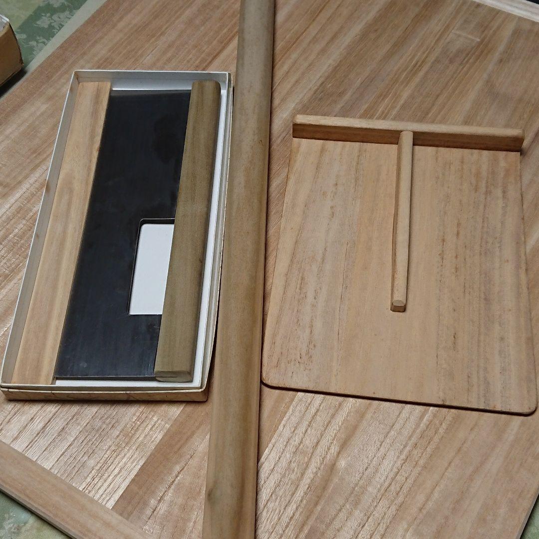 木製麺切り包丁・麺棒セット