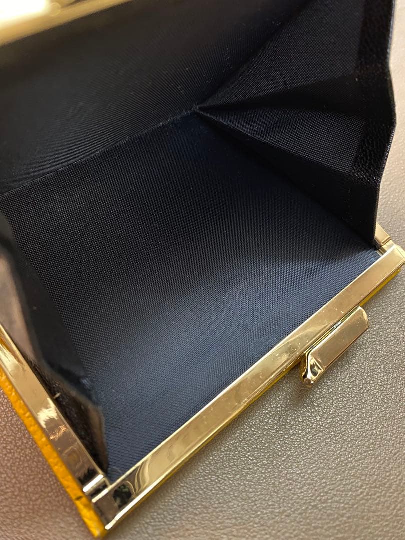 皇居財布　二つ折りがま口　イエロー