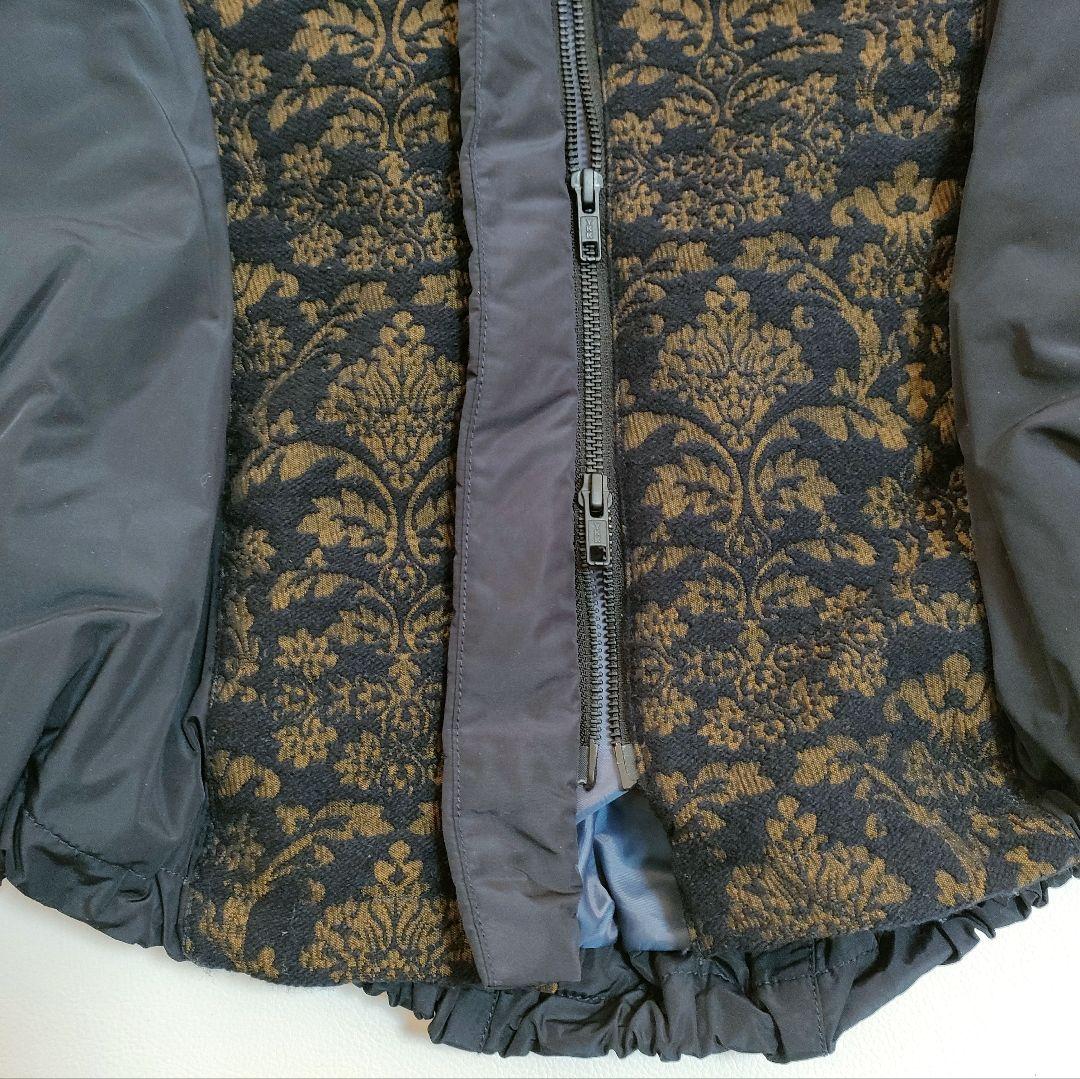 美品✨️センソユニコ　ダウンコート　コクーン　ダブルジップ　ウールジャガード切替