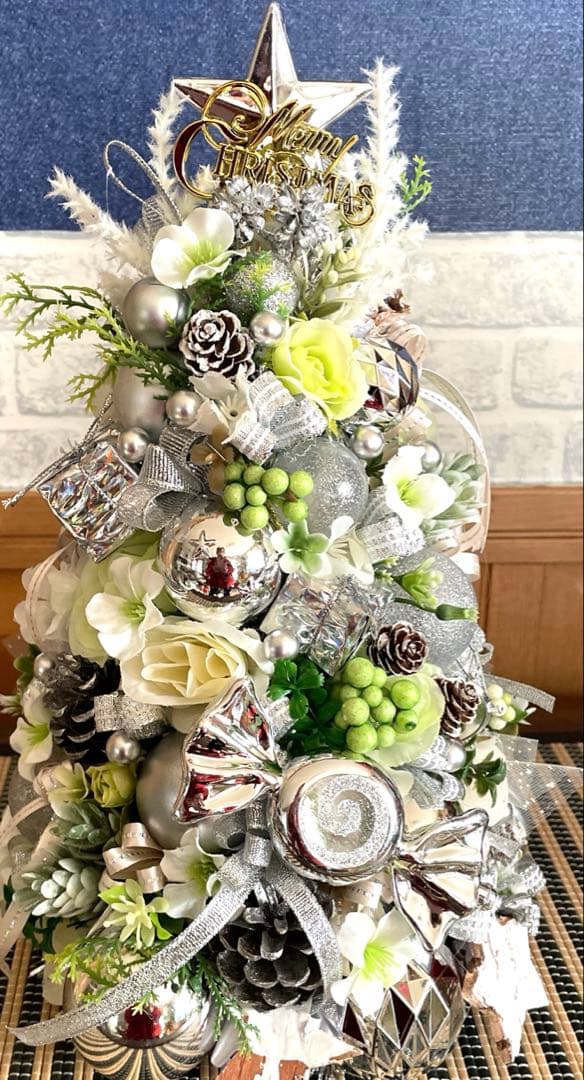ミントグリーンのクリスマスツリー 約45センチ❣️cocc❣️2点セット❣️
