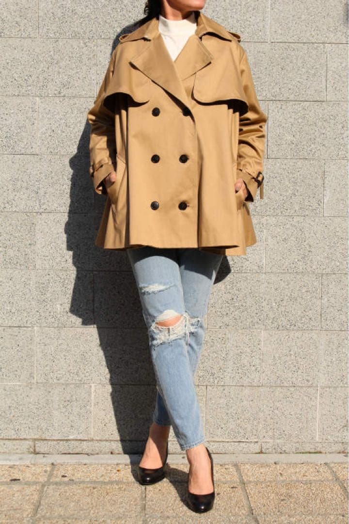ジャケット・アウター CLANE SHORT FLEARE TRENCH COAT