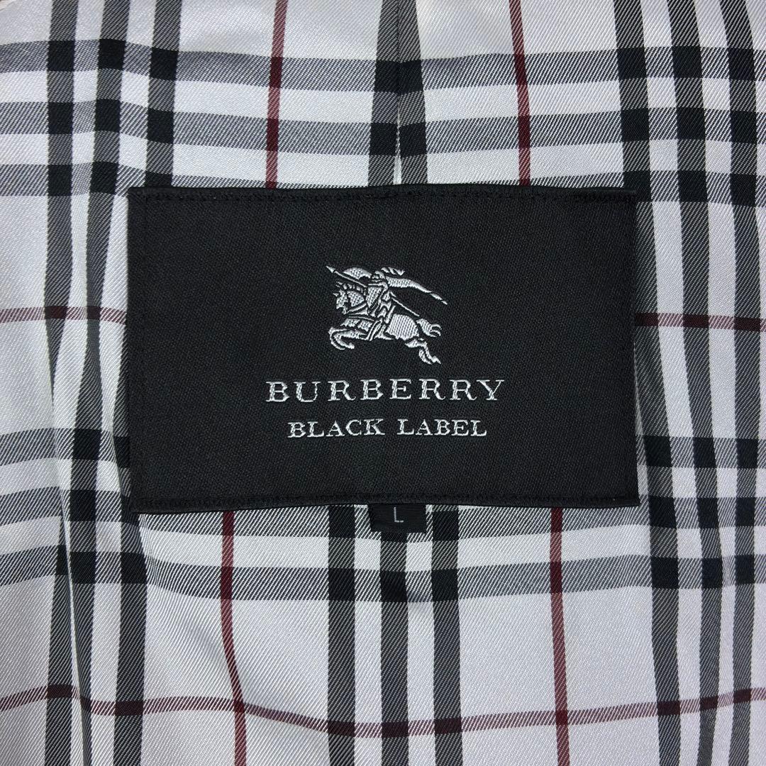 バーバリーブラックレーベル　トレンチコート　ノバチェック　ベルト付き　L　黒