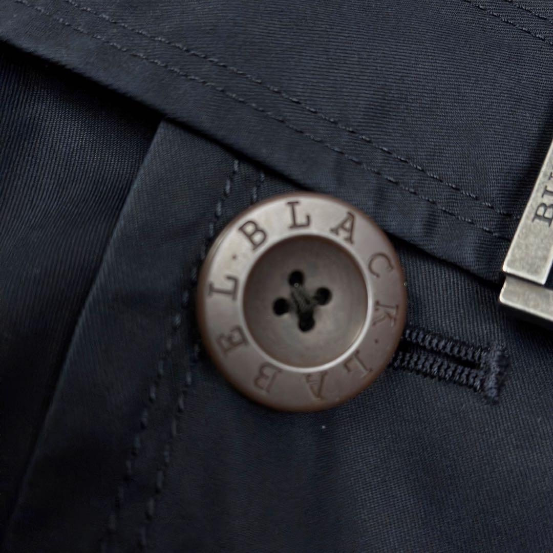 バーバリーブラックレーベル　トレンチコート　ノバチェック　ベルト付き　L　黒