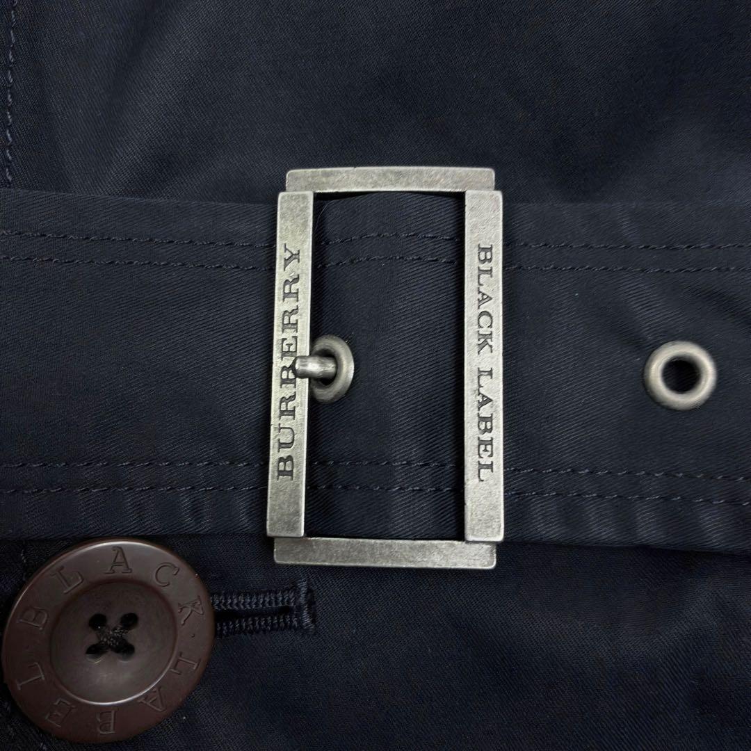 バーバリーブラックレーベル　トレンチコート　ノバチェック　ベルト付き　L　黒