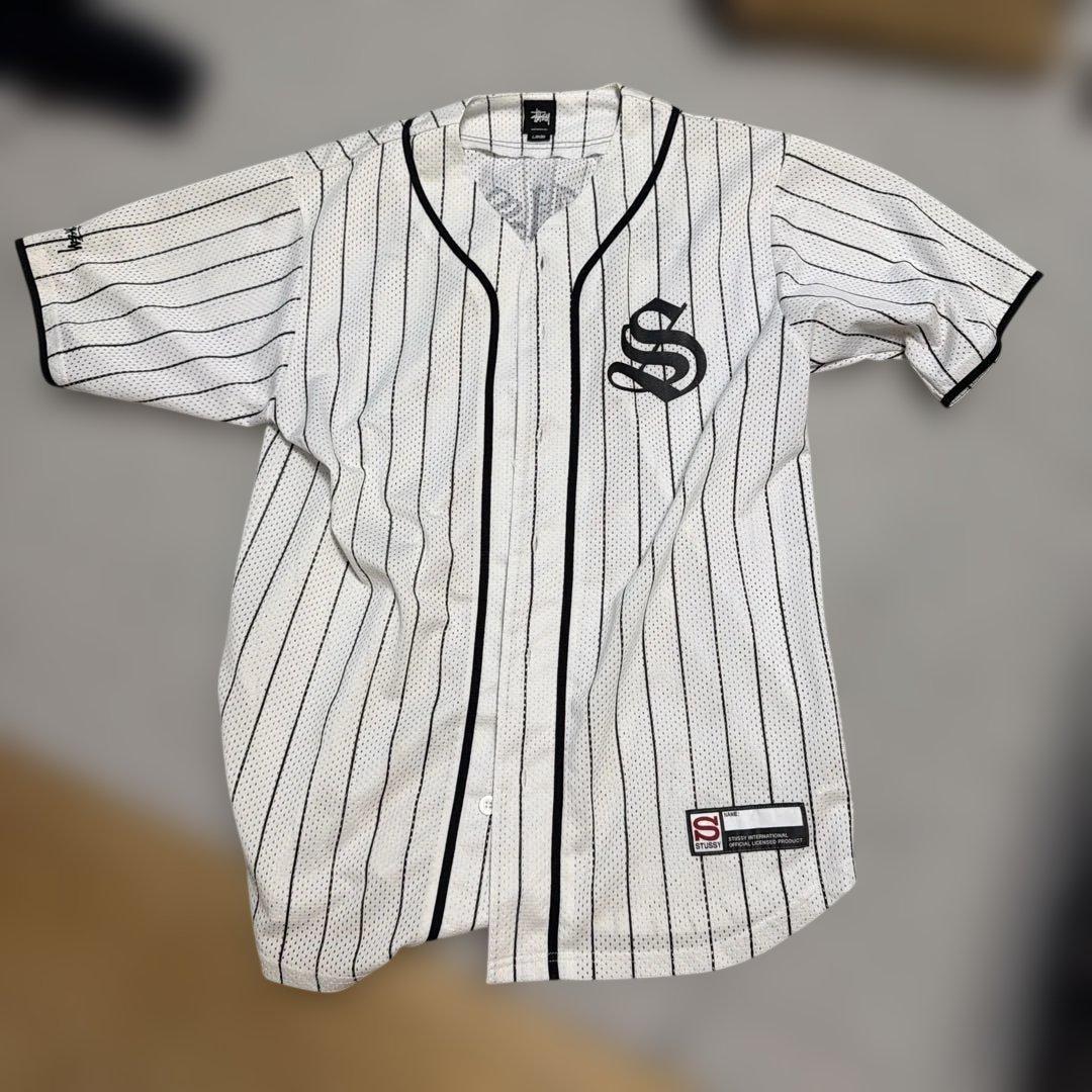 STUSSY ストライプ ベースボールシャツ Lサイズ
