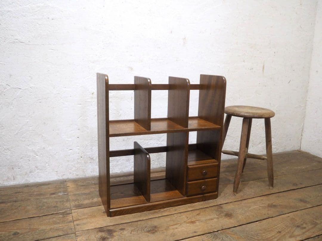 1106 レトロなブックラック　飾り棚　収納棚　本棚　本立て　小物入れ　ケース