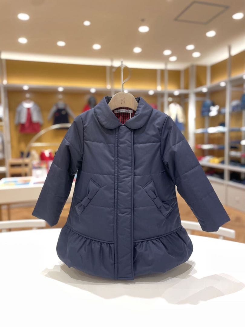 familiar チェック柄　ショートコート　90