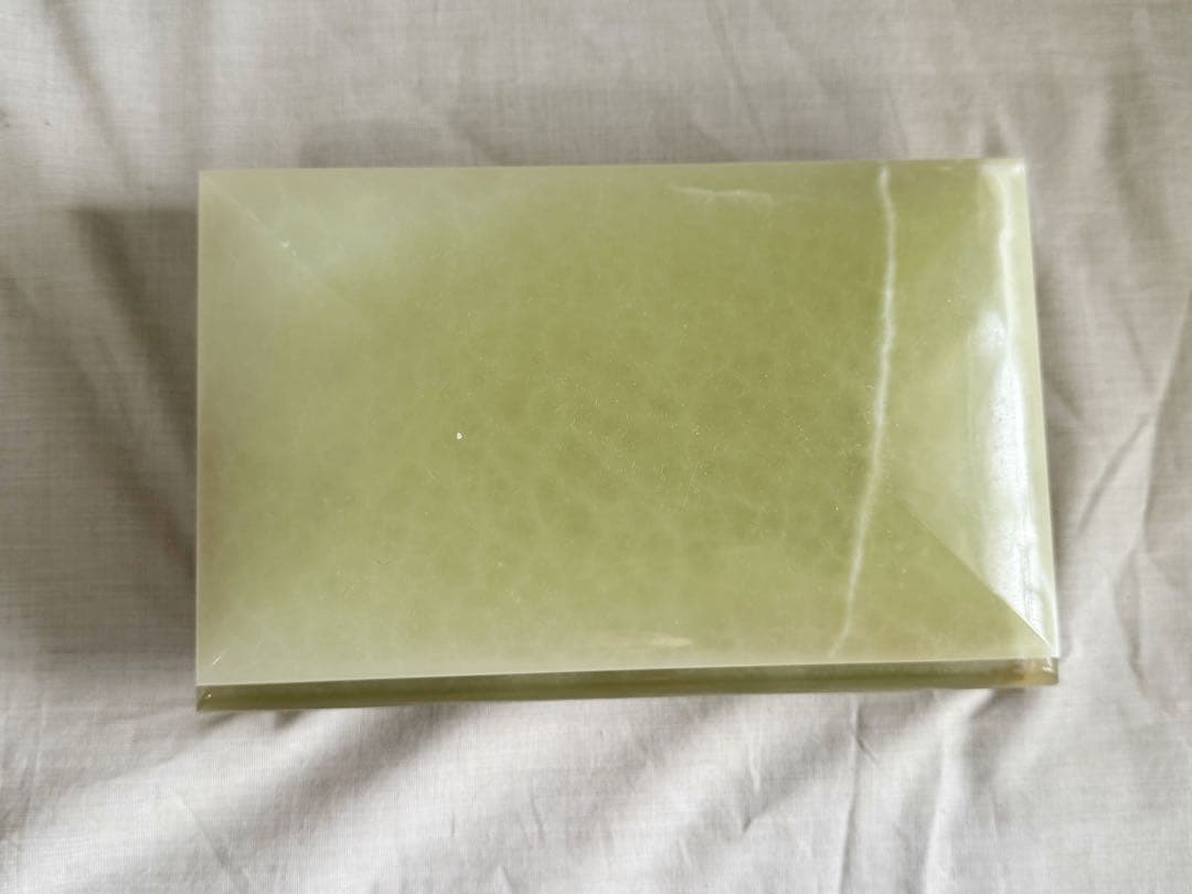 イタリア製 グリーンオニックス グリーンオニキス 天然石 ジュエリーケース 猫足