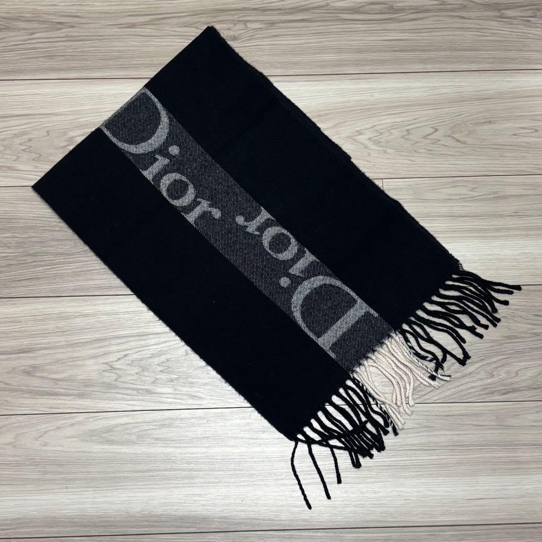 クリスチャンディオール Diorロゴ マフラー ウール