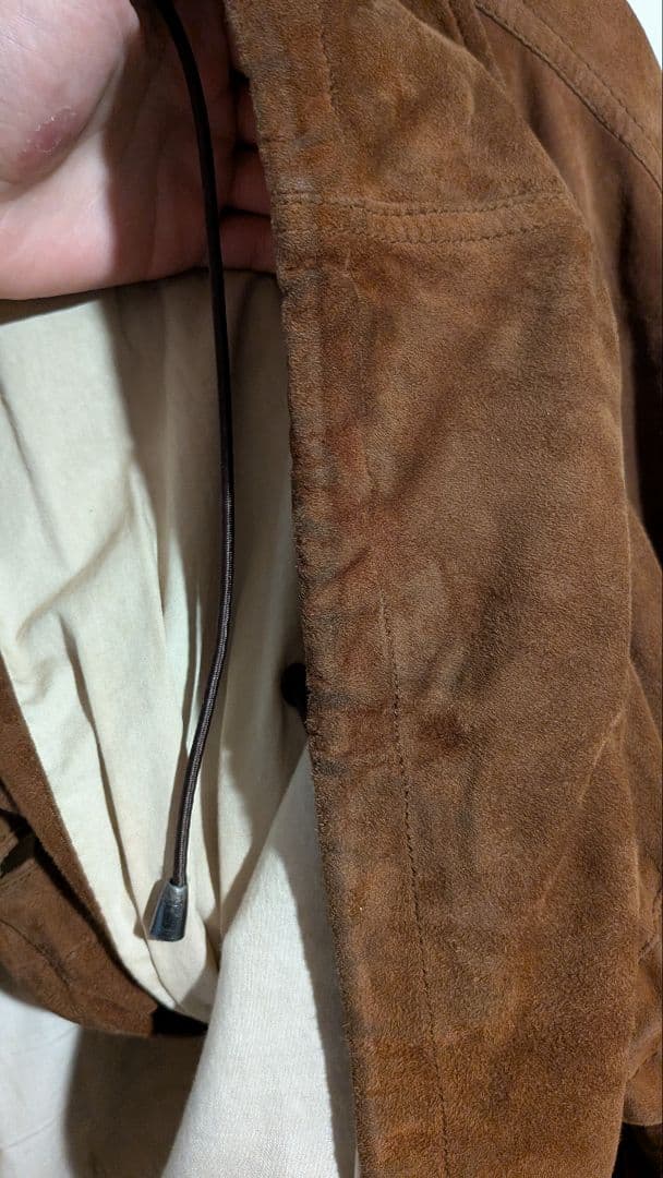 ​【傑作】HUGO BOSS スウェード ジャケット 襟レザー vintage