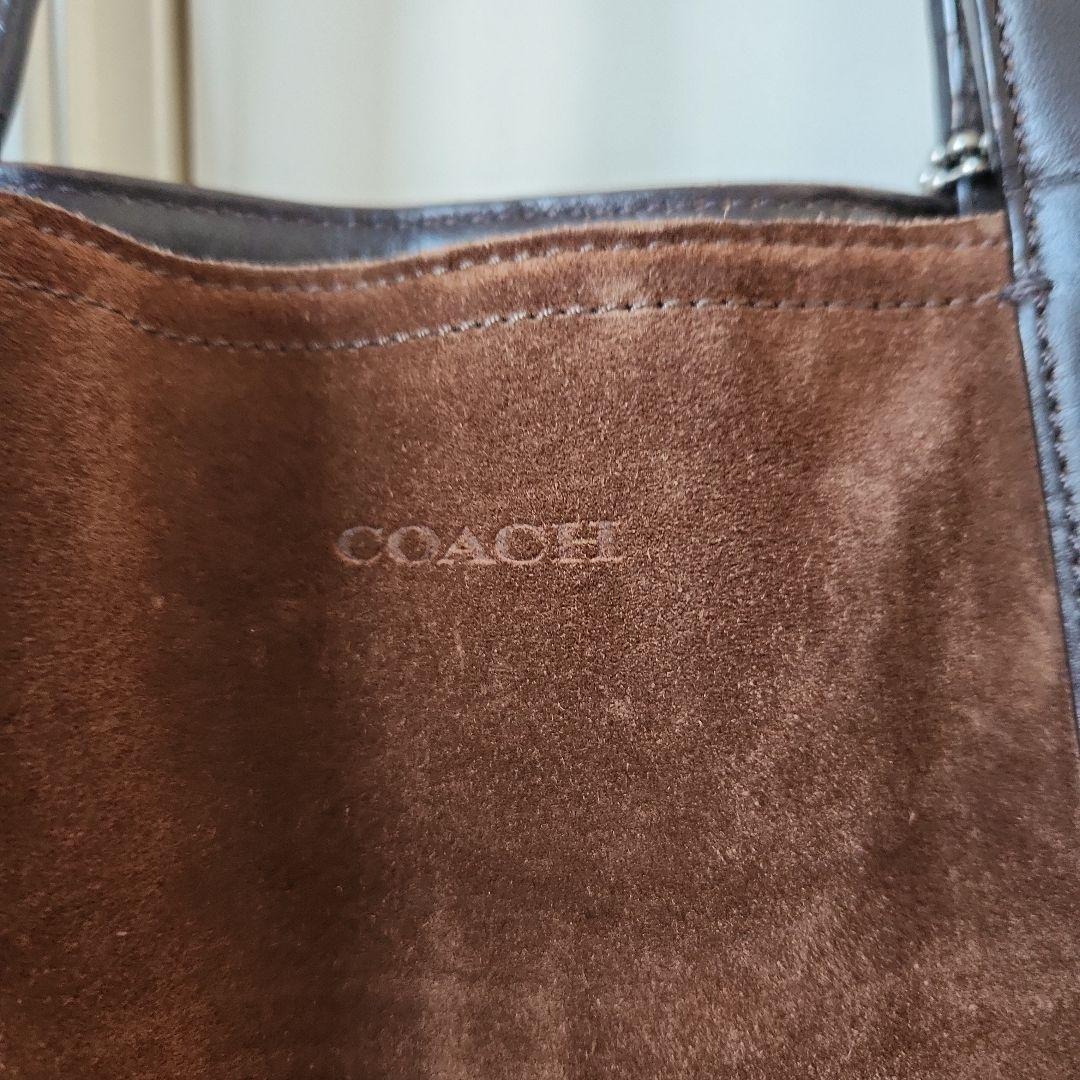 COACH/コーチ レザー×スエード リバーシブルトートバッグ ブラウン A4可