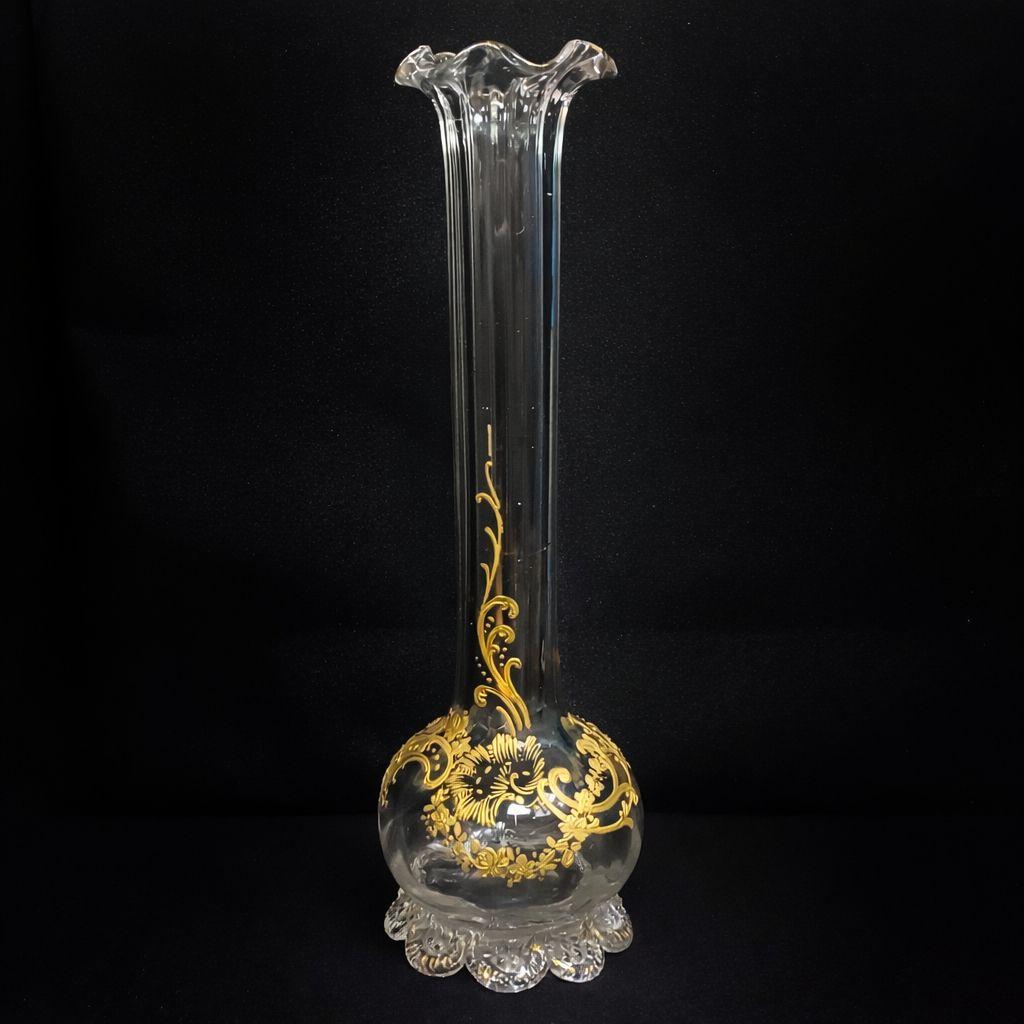 【希少】オールドバカラ 金彩 花瓶 フラワーベース