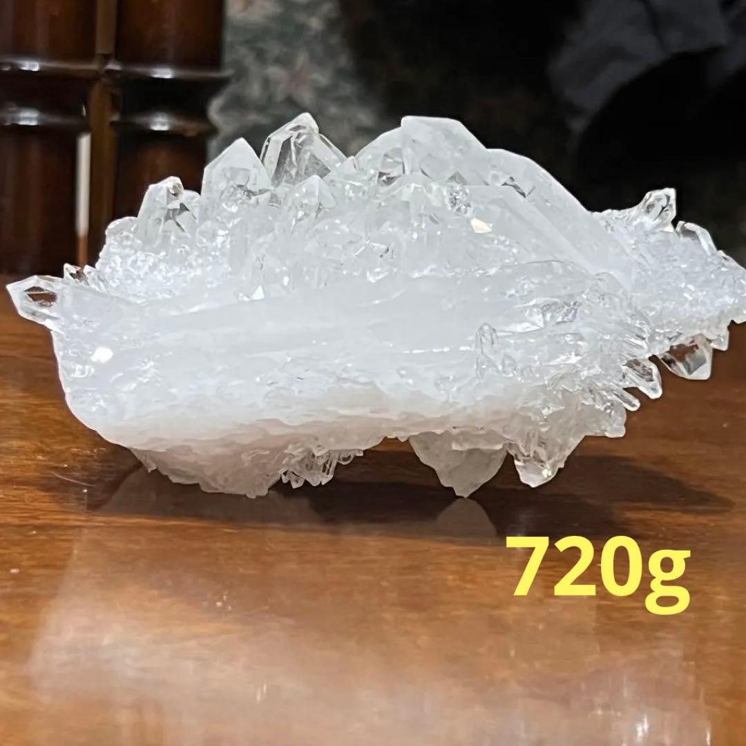 【高品質】水晶クラスター原石　720g 高透明でキラキラ✨綺麗！　天然石