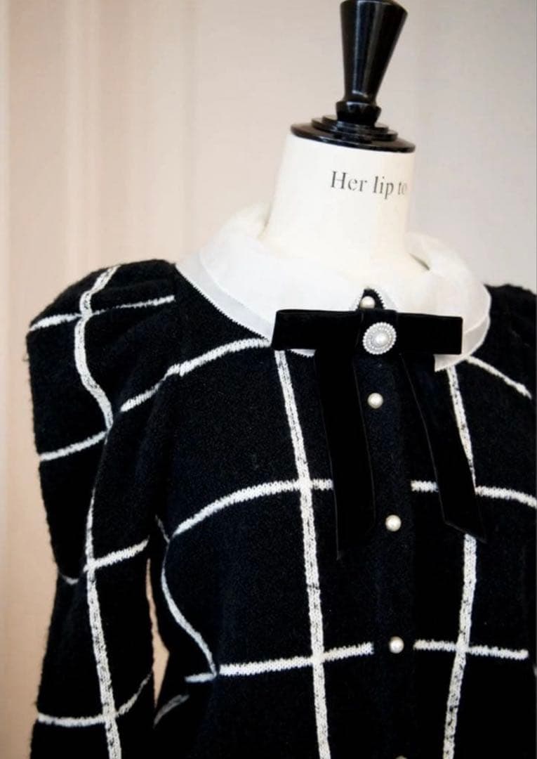 herlipto Crillon Boucle Cardigan 黒　M ニット