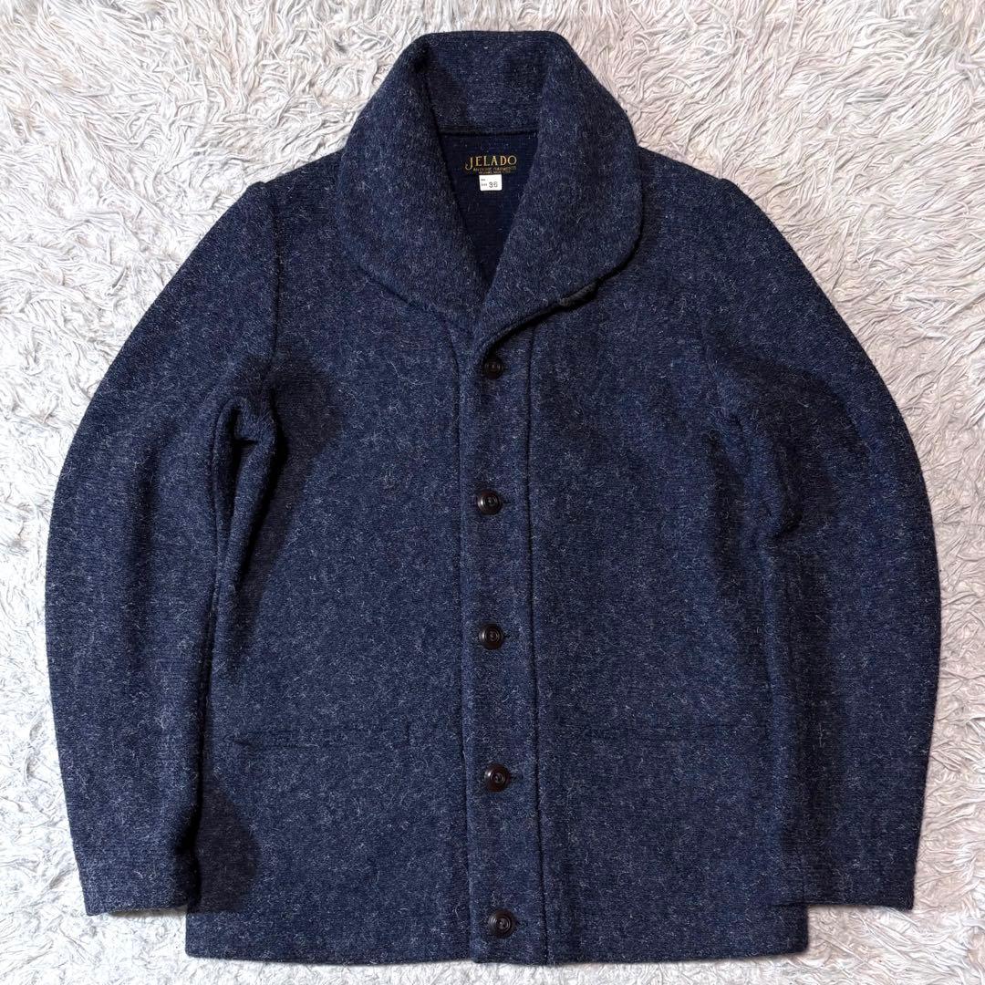 【極美品】JELADO カーディガンジャケット くすみブルー 36サイズ