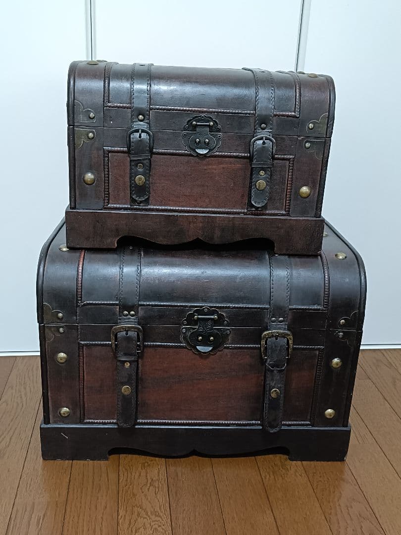 アンティーク 木製木箱 2個セット 大小