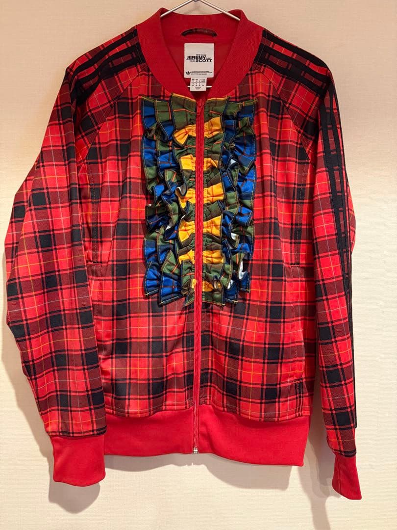 adidas Jeremy Scott レッドチェックジャージ XL