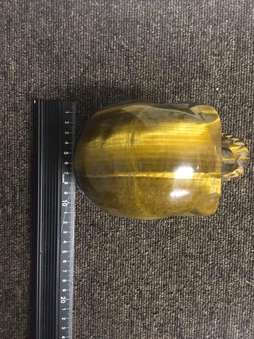 タイガーアイ　置物　頭蓋骨　SKULLオブジェ　巨大　天然石