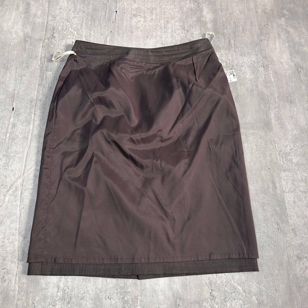 A926 美品 NEWYORKER 3点 スーツ上下 総裏 シルク混 日本製 茶