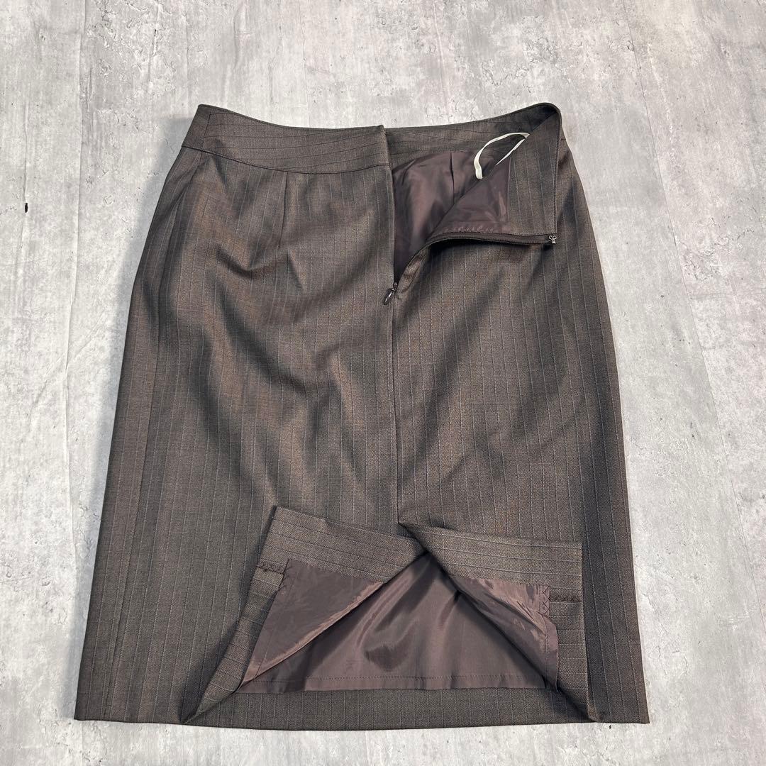 A926 美品 NEWYORKER 3点 スーツ上下 総裏 シルク混 日本製 茶