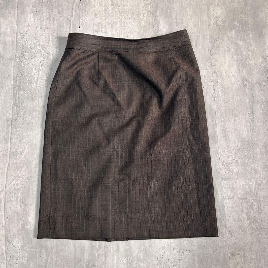 A926 美品 NEWYORKER 3点 スーツ上下 総裏 シルク混 日本製 茶