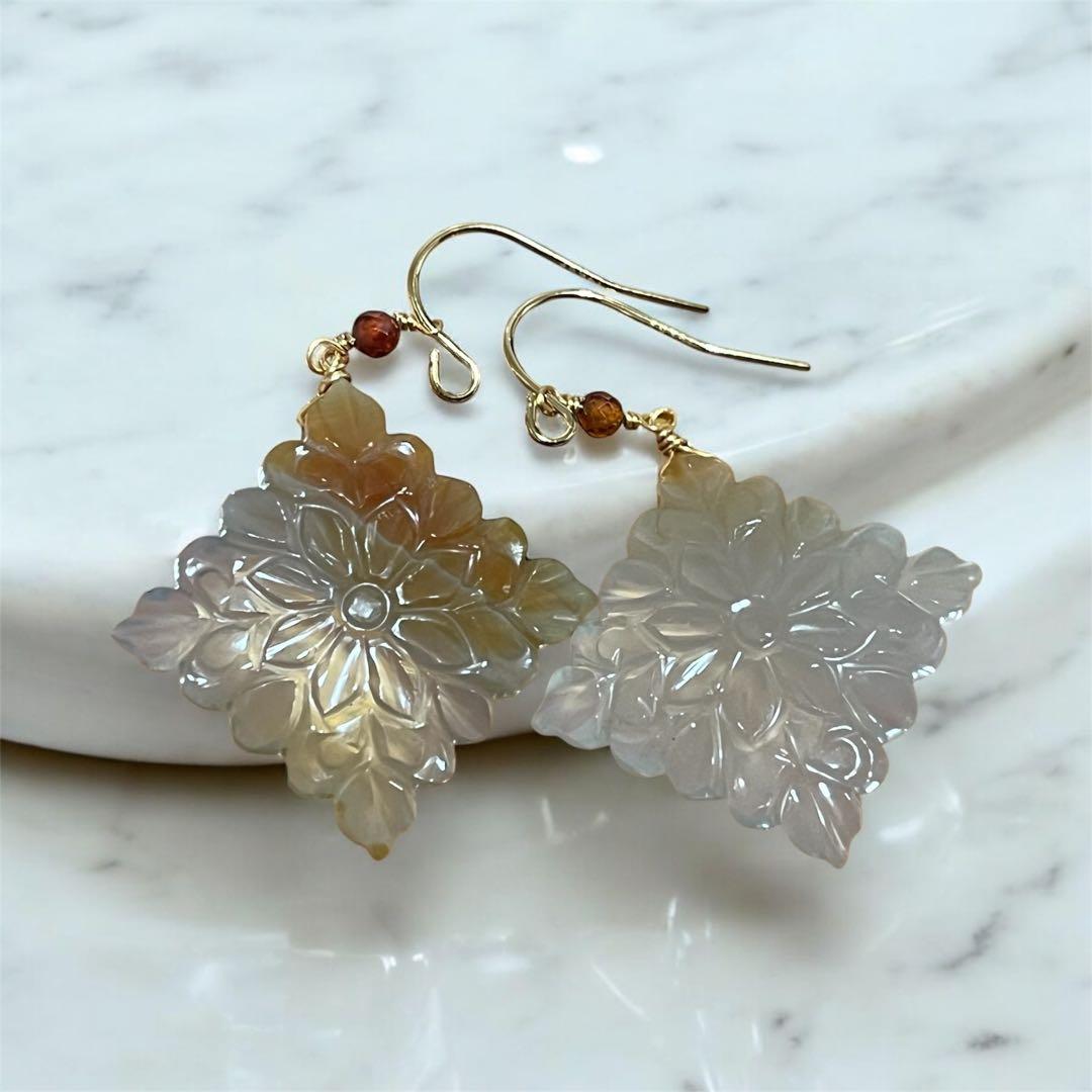 みっちゃんです。14kgfカーネリアンインアゲートロンバスチャーム