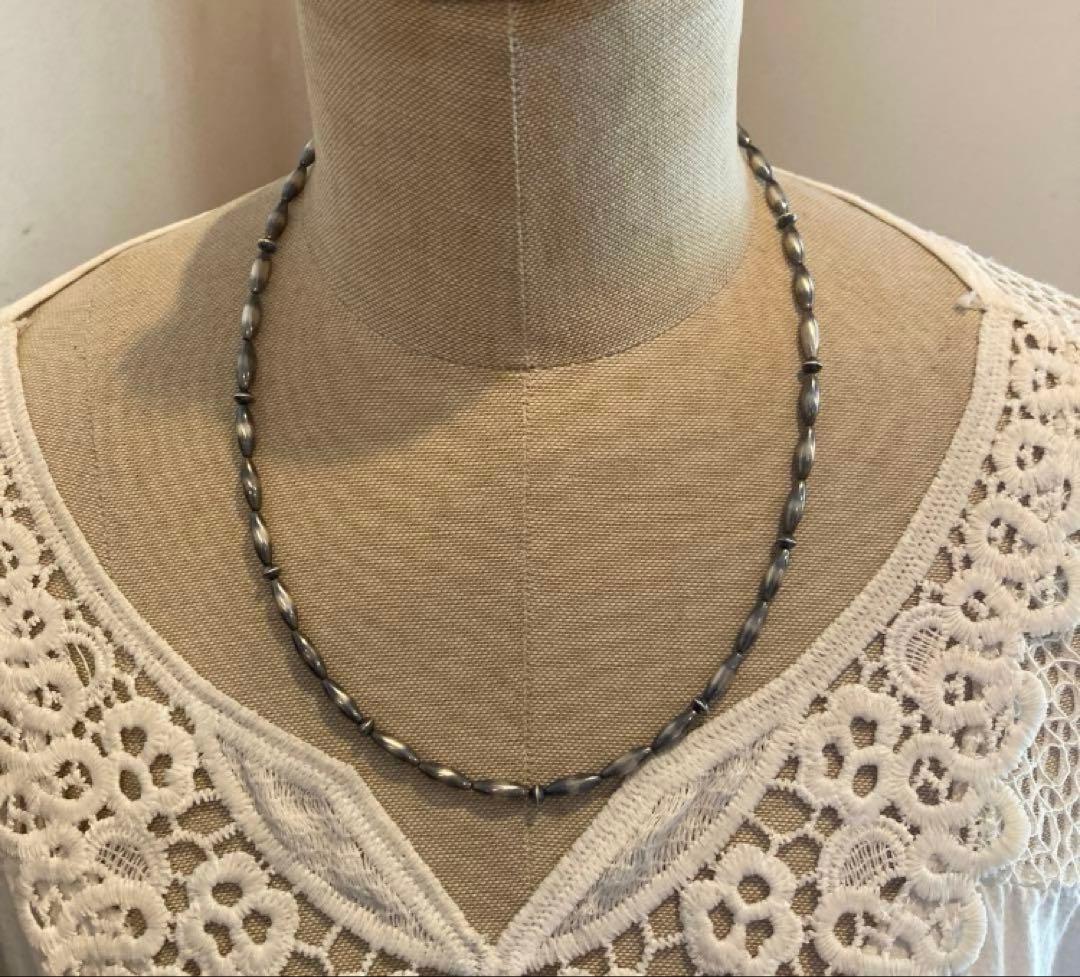 SV925製ナバホパールのオリジナルデザインネックレス　51cm