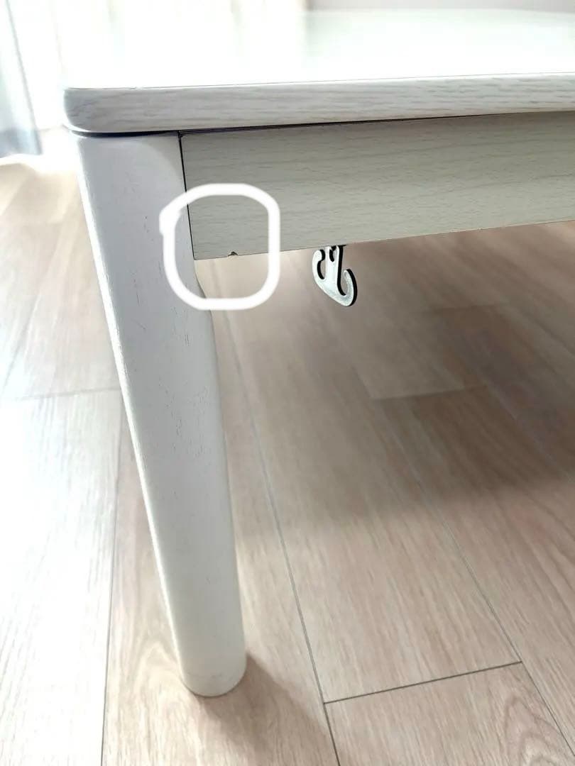 送料込 美品 長方形リビングこたつ　白