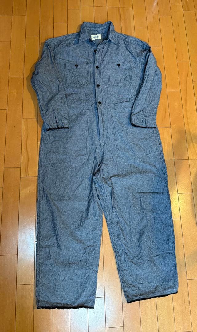 BEAMS BOYシャンブレーステンシルオールインワン