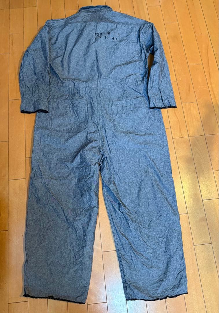 BEAMS BOYシャンブレーステンシルオールインワン