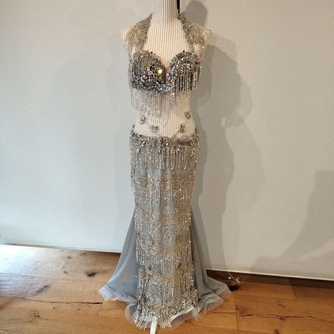 4Mシルバーブルー ベリーダンスセットアップ