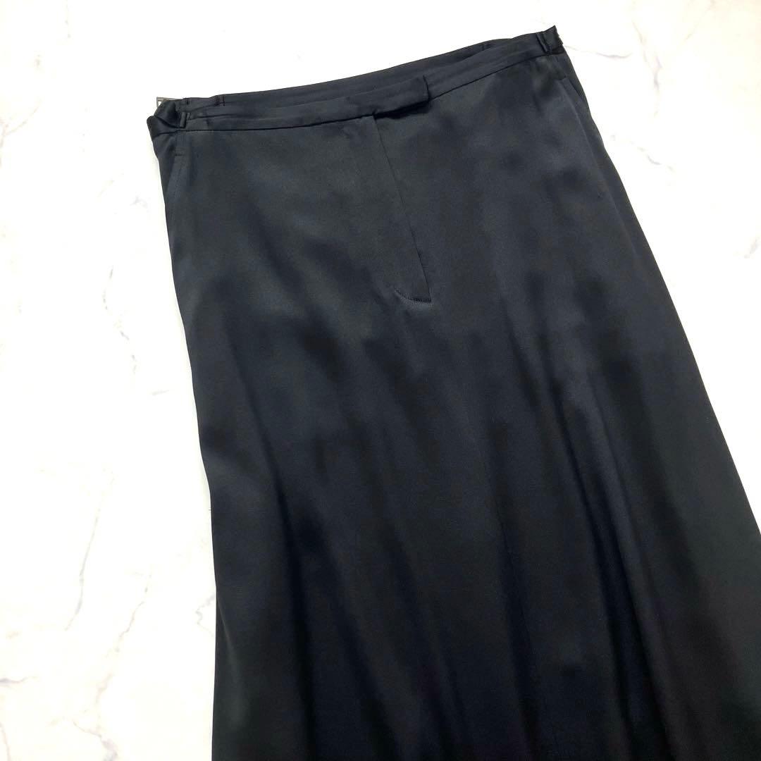 上品艶✨ラルフローレン シルク100％ サテン ロングスカート 美シルエット