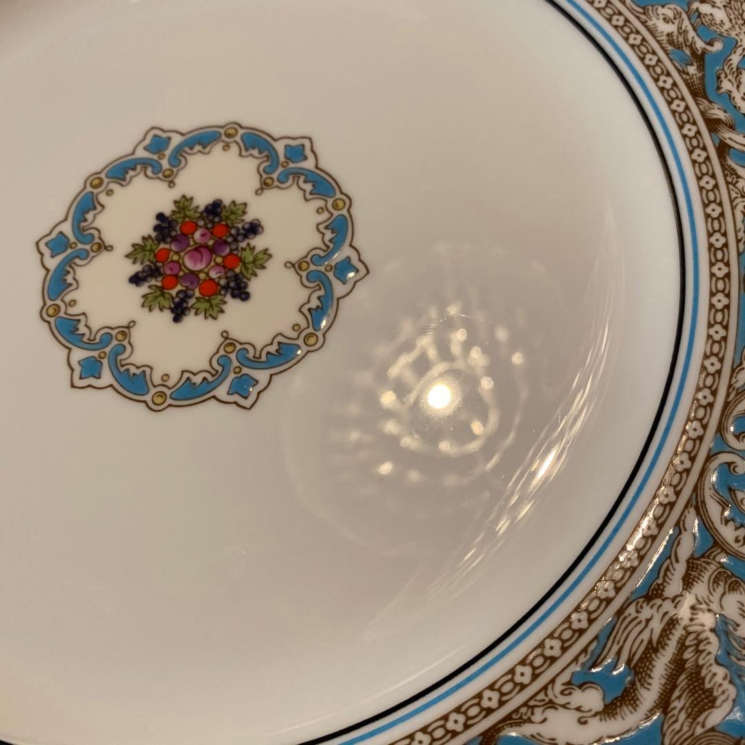 フロレンティーン　27㎝　大皿　ディナー　ターコイズ　黒壺 6枚