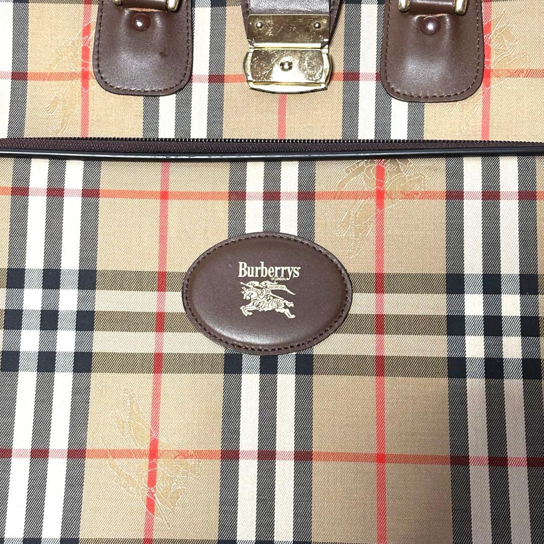 BURBERRY バーバリー ノバチェック ホースロゴ ガーメントケース 鍵付