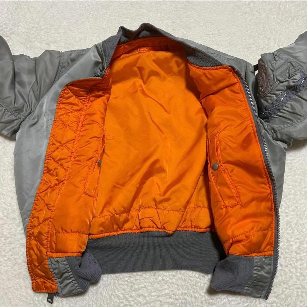 希少色 90s USA製 ALPHA MA-1 フライトジャケット グレー M