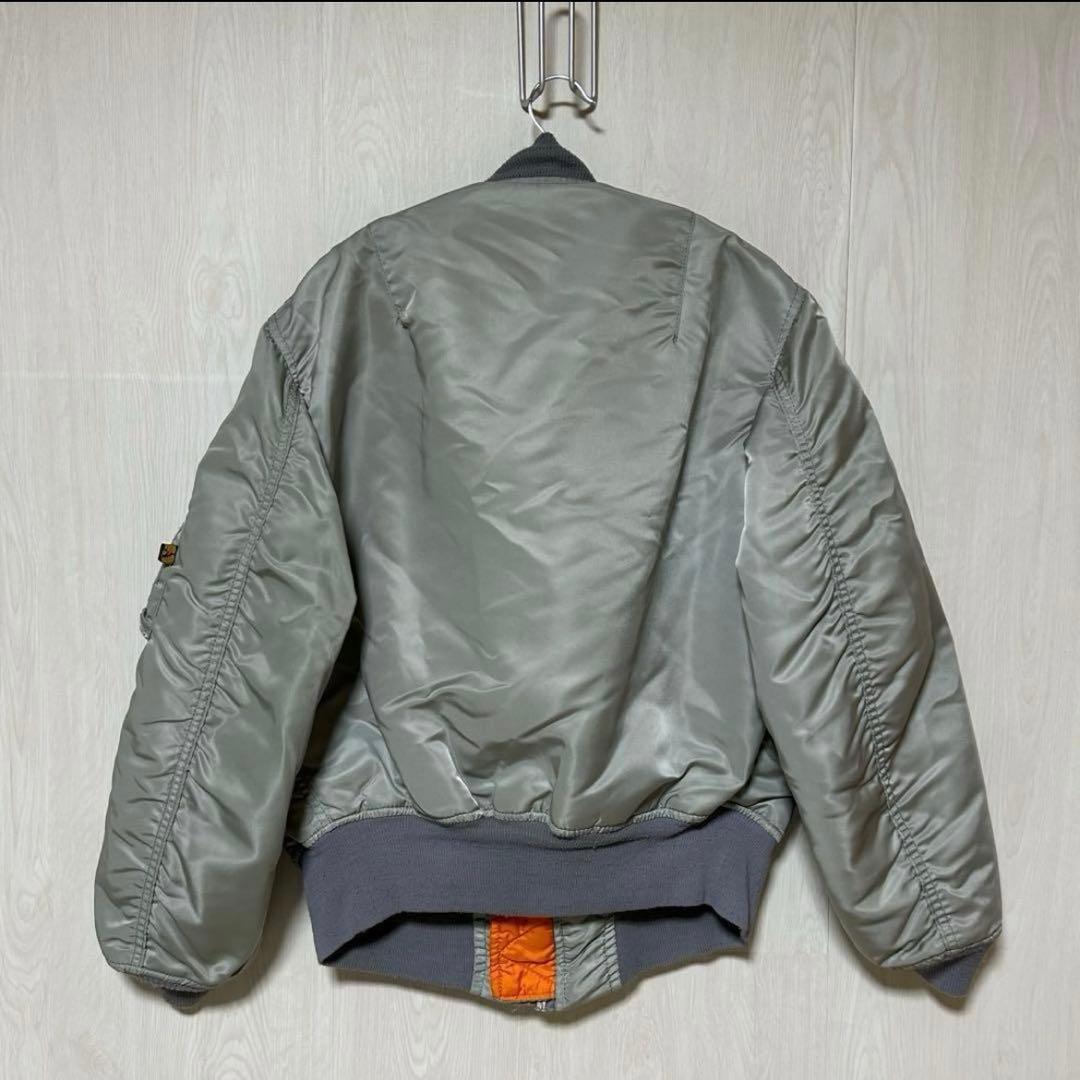 希少色 90s USA製 ALPHA MA-1 フライトジャケット グレー M