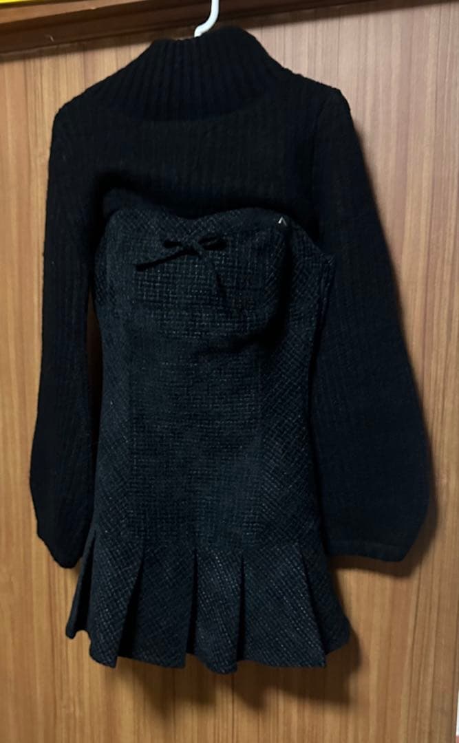 ワンピース andmary Twiggy tweed mini dress black